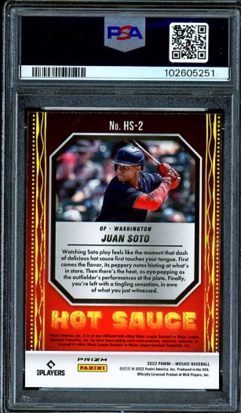 Juan Soto Card 2022 Mosaic Hot Sauce Mosaic #HS2 (pop 2) PSA 10 Image 2
