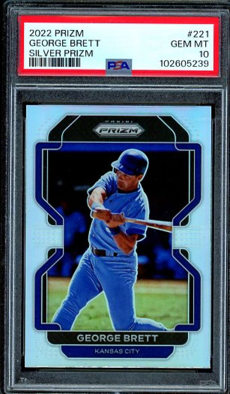 George Brett Card 2022 Prizm Silver Prizm (pop 1) #221 PSA 10 Image 1