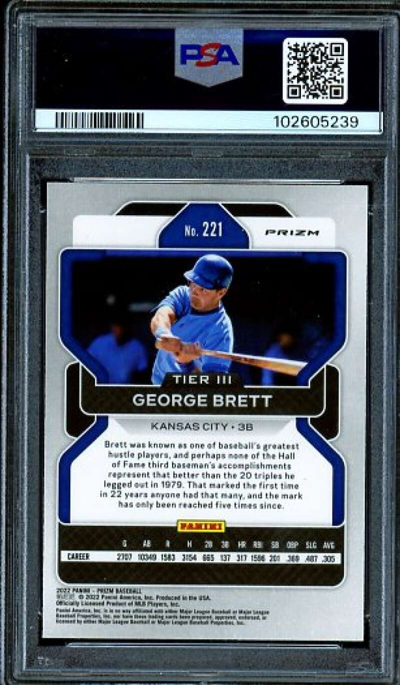 George Brett Card 2022 Prizm Silver Prizm (pop 1) #221 PSA 10 Image 2