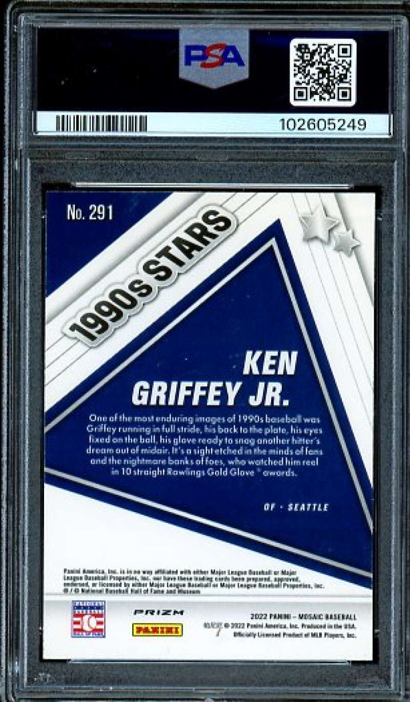 Ken Griffey Jr. Card 2022 Mosaic Gem Green Mosaic (pop 4) #291 PSA 10 Image 2