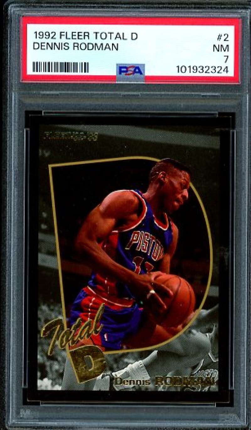 Dennis Rodman Card 1992-93 Fleer Total D #2 PSA 7 Image 1