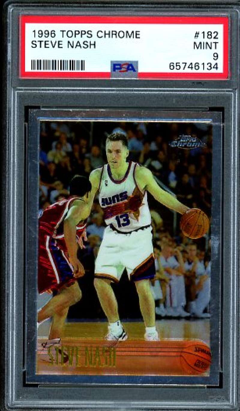Steve Nash Rookie Card 1996-97 Topps Chrome #182 PSA 9 Image 1