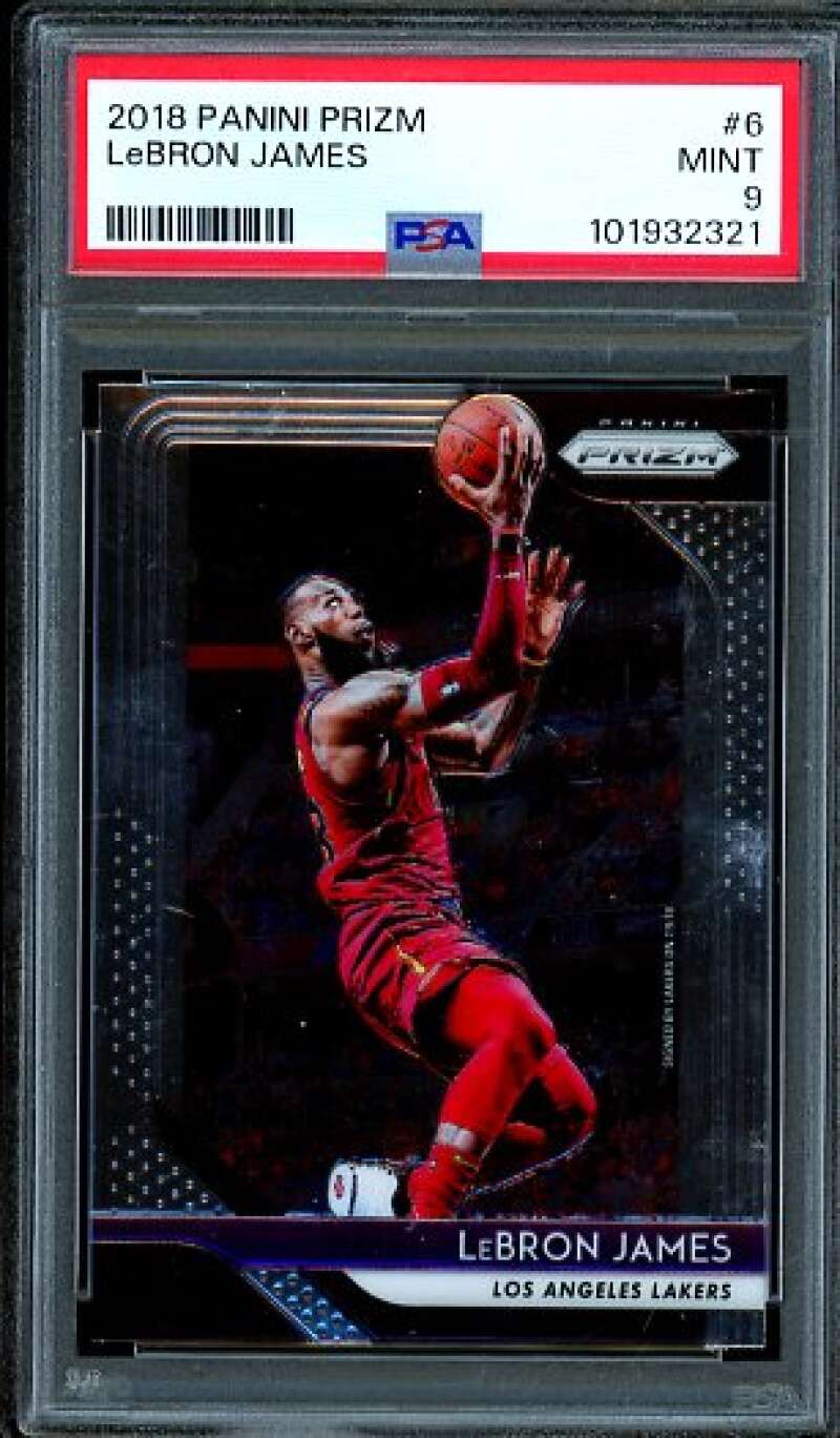 LeBron James Card 2018-19 Panini Prizm #6 PSA 9 Image 1