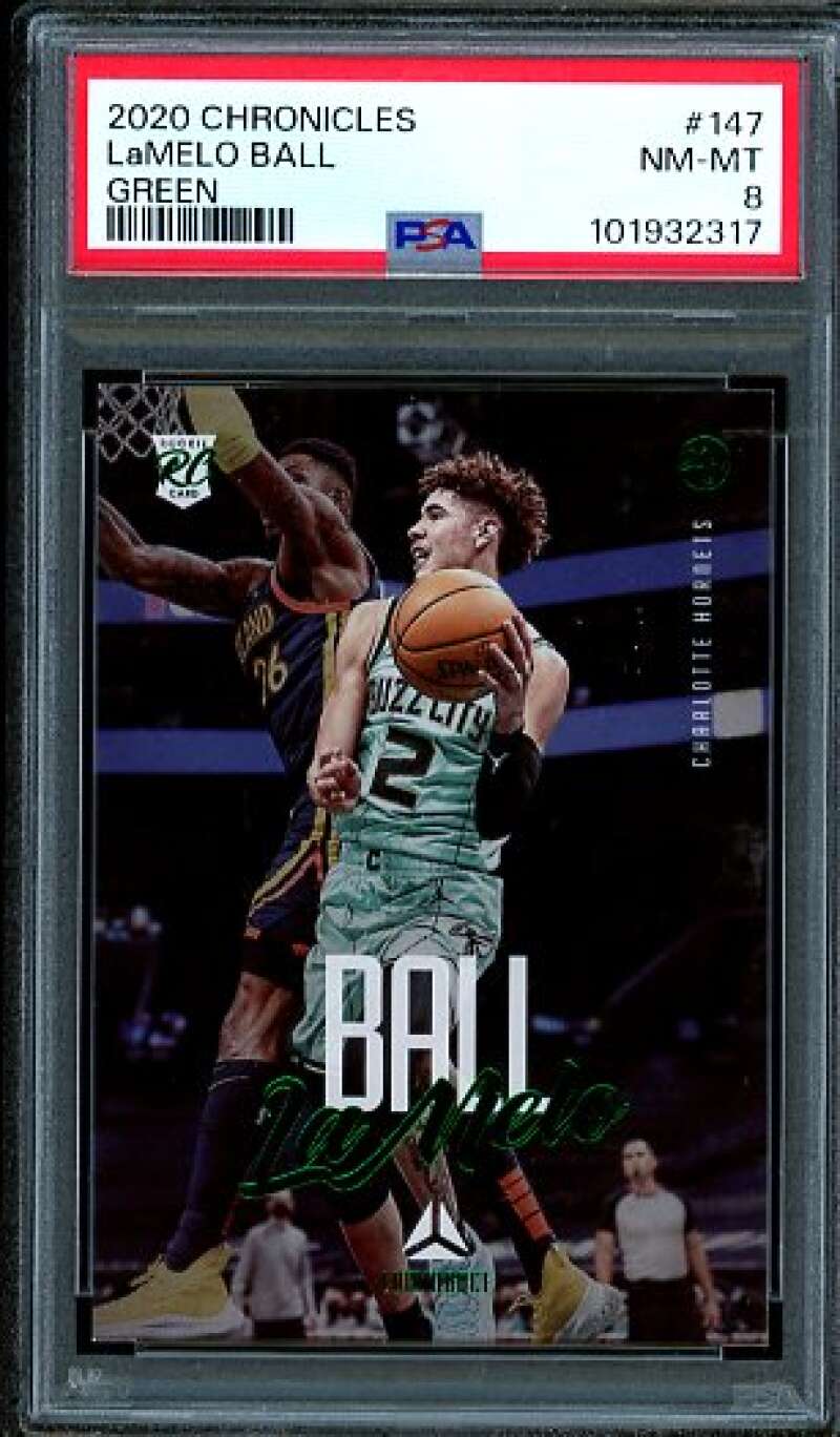 LaMelo Ball Rookie Card 2020-21 Chronicles Green #147 PSA 8 Image 1