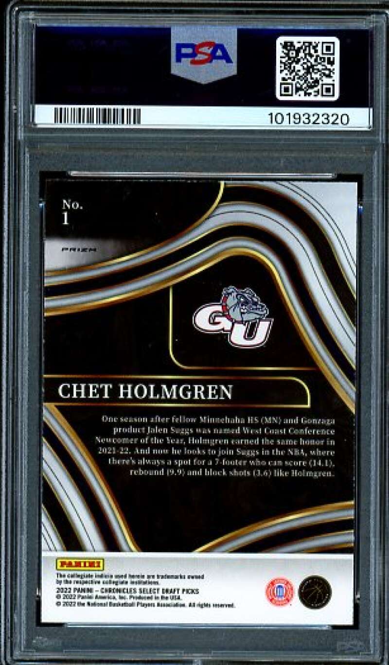 Chet Holmgren Rookie Card 2022-23 Chronicles DP Select-Bronze (pop 3) #1 PSA 9 Image 2