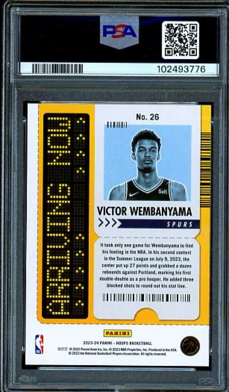 Victor Wembanyama Rookie Card 2023-24 Hoops Arriving Now Winter #26 PSA 8 Image 2