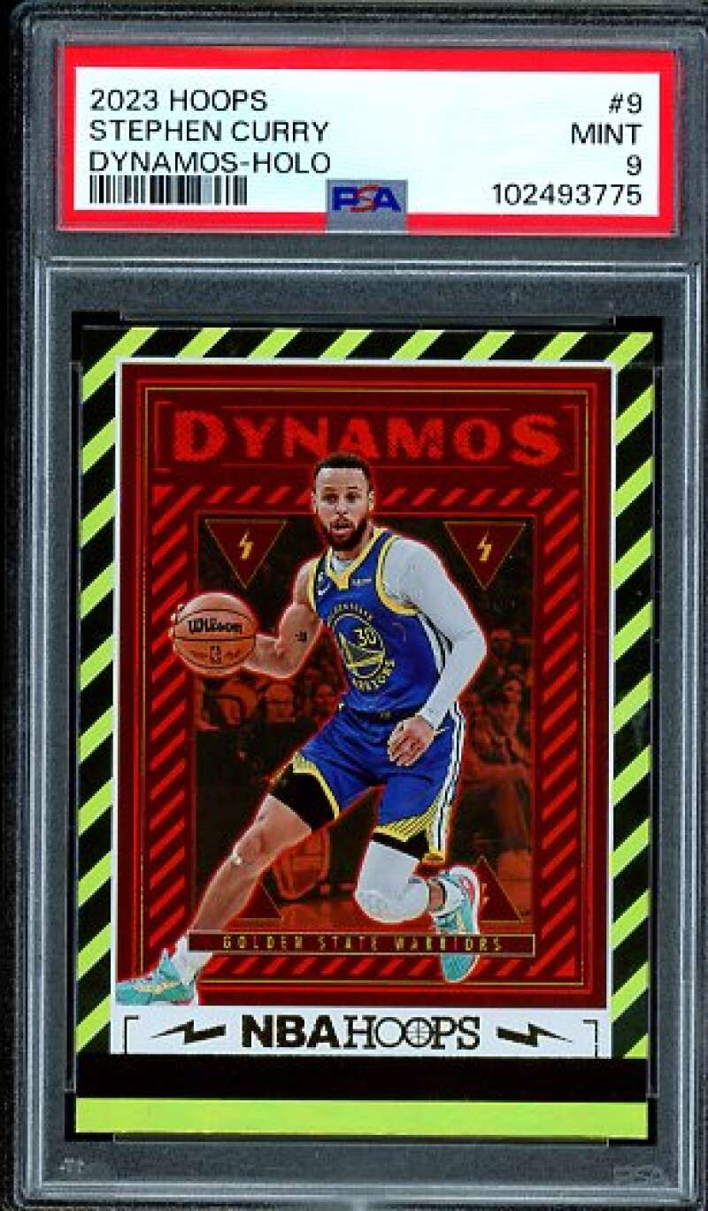 Stephen Curry Card 2023-24 Hoops Dynamos-Holo #9 PSA 9 Image 1
