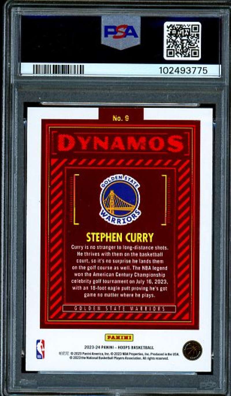 Stephen Curry Card 2023-24 Hoops Dynamos-Holo #9 PSA 9 Image 2