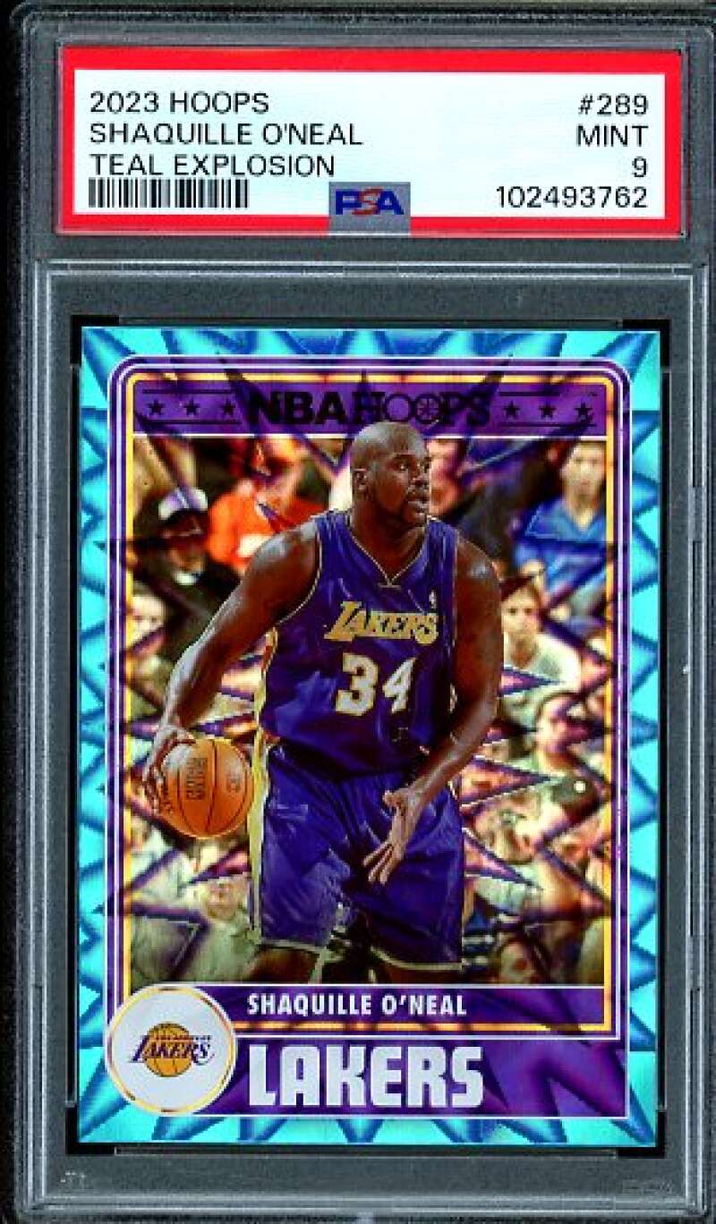 Shaquille O'Neal Card 2023-24 Hoops Teal Explosion #289 PSA 9 Image 1