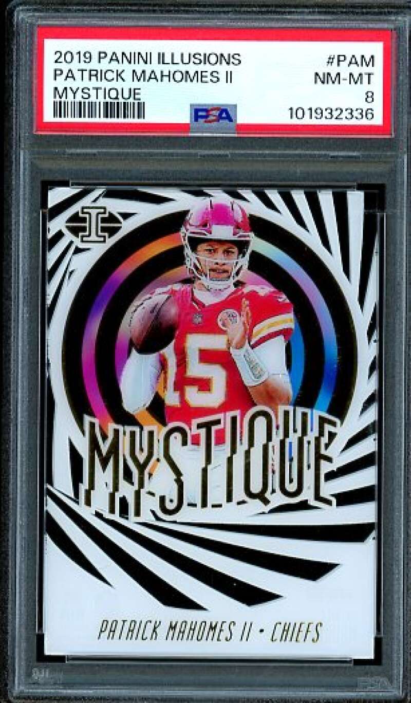 Patrick Mahomes II Card 2019 Panini Illusions Mystique #Pam PSA 8 Image 1