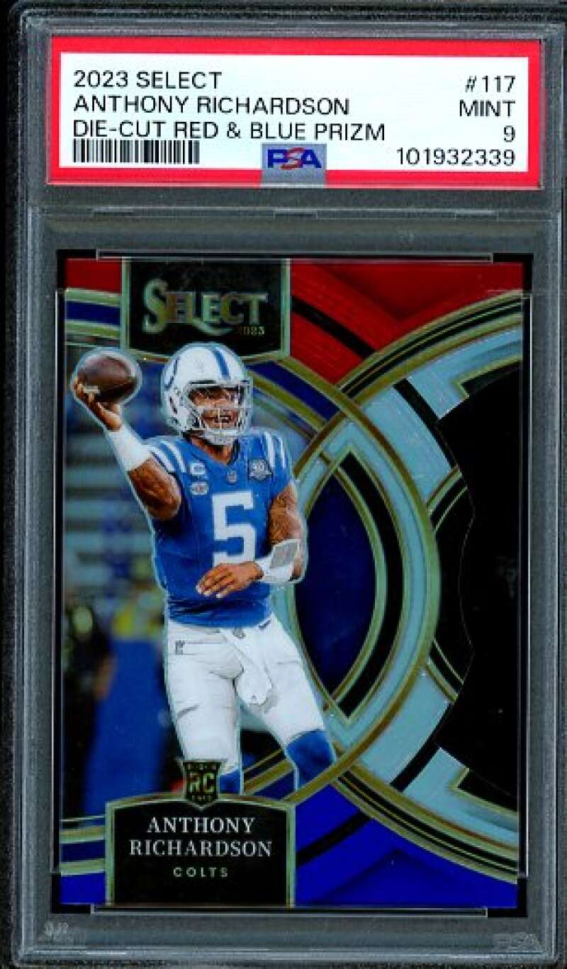 Anthony Richardson Rookie Card 2023 Select Die Cut Red Blue Prizm #117 PSA 9 Image 1