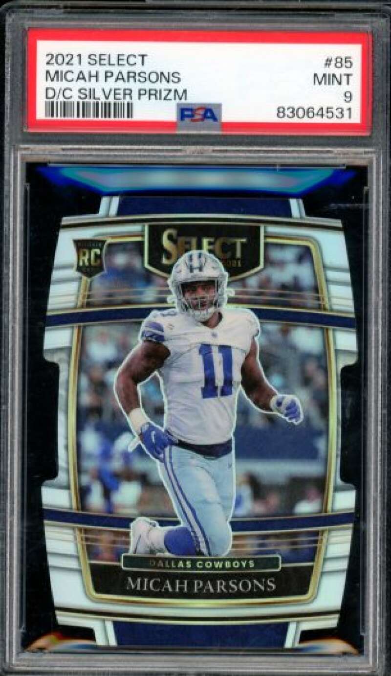 Micah Parsons Rookie Card 2021 Select D/C Silver Prizm #85 PSA 9 Image 1