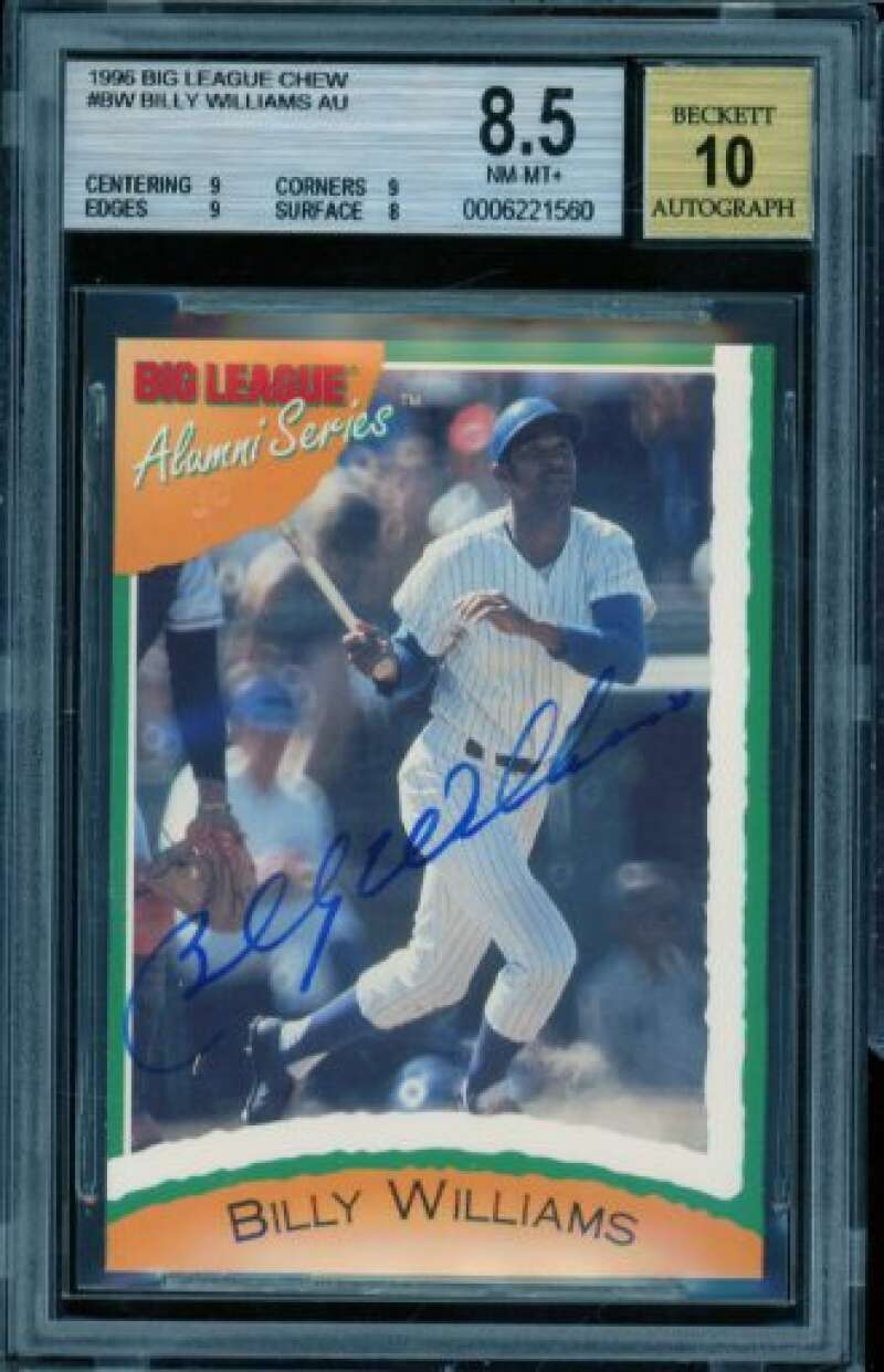 Billy Williams Card 1996 Big League Chew Autograph #Bw BGS 8.5 Image 1