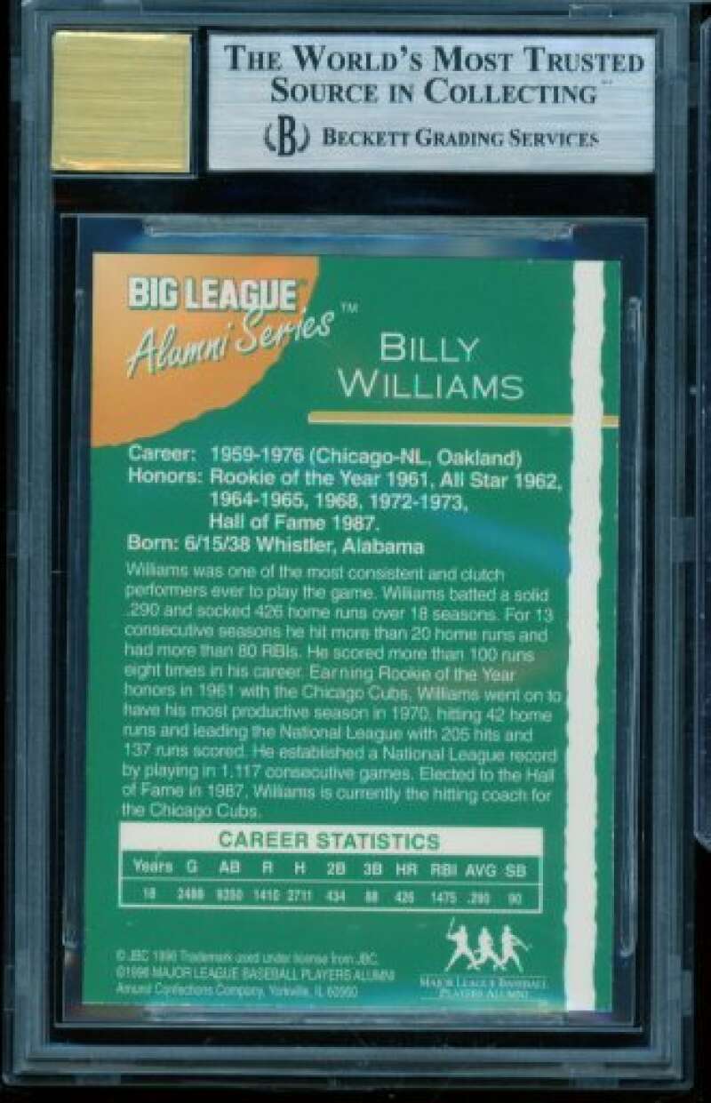 Billy Williams Card 1996 Big League Chew Autograph #Bw BGS 8.5 Image 2