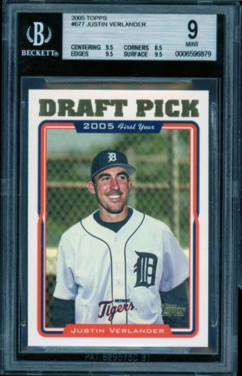 Justin Verlander Rookie Card 2005 Topps #677 BGS 9 Image 1