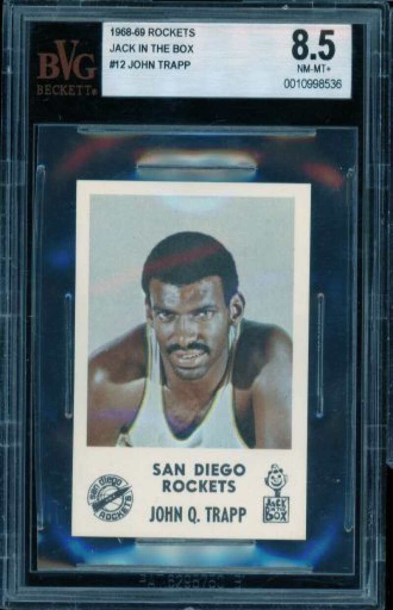 John Trapp Card 1968-69 Rockets Jack In The Box #12 BGS 8.5 Image 1