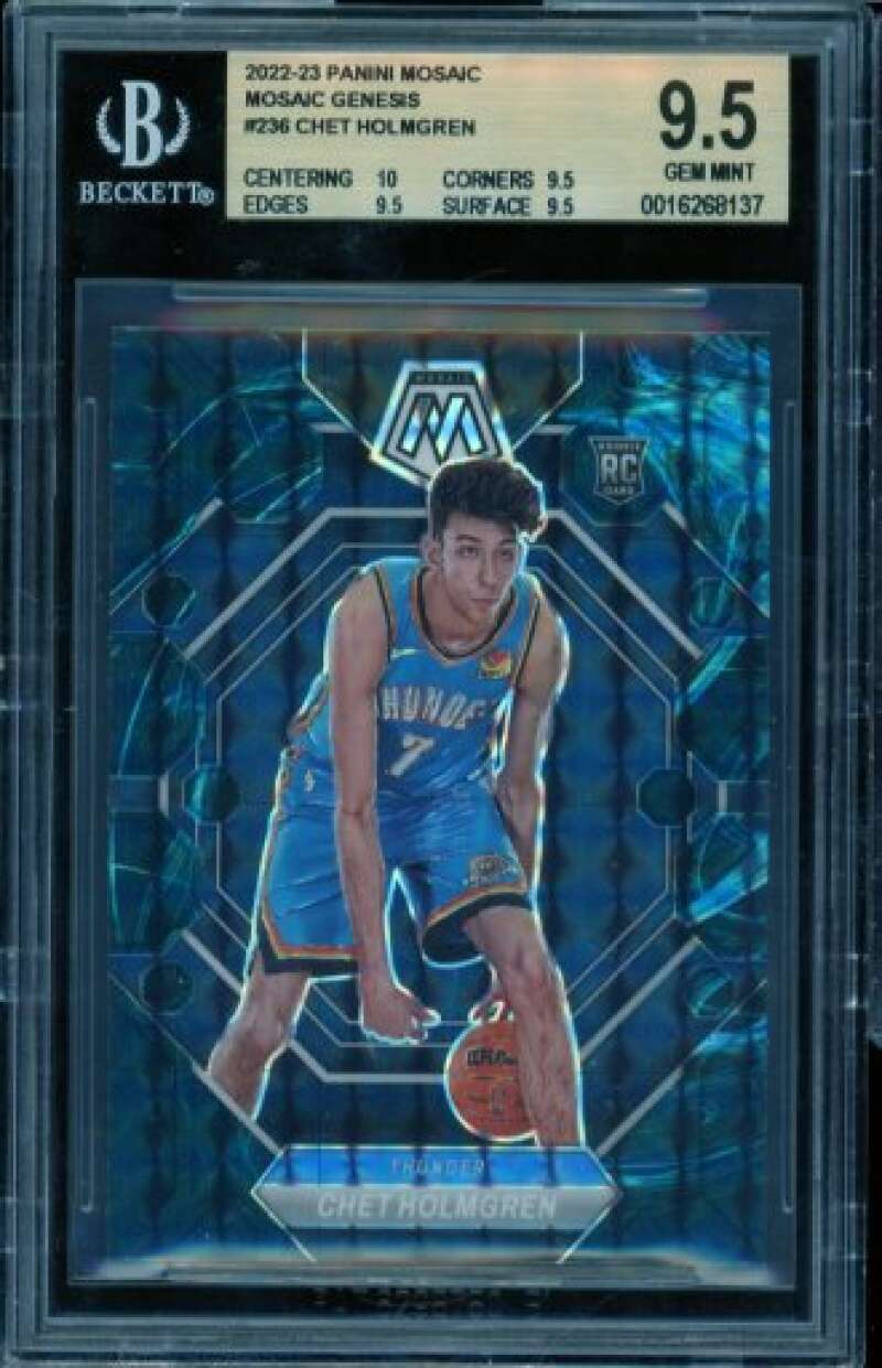 Chet Holmgren Rookie 2022-23 Panini Mosaic Mosaic Genesis (pop 1) #236 BGS 9.5 Image 1
