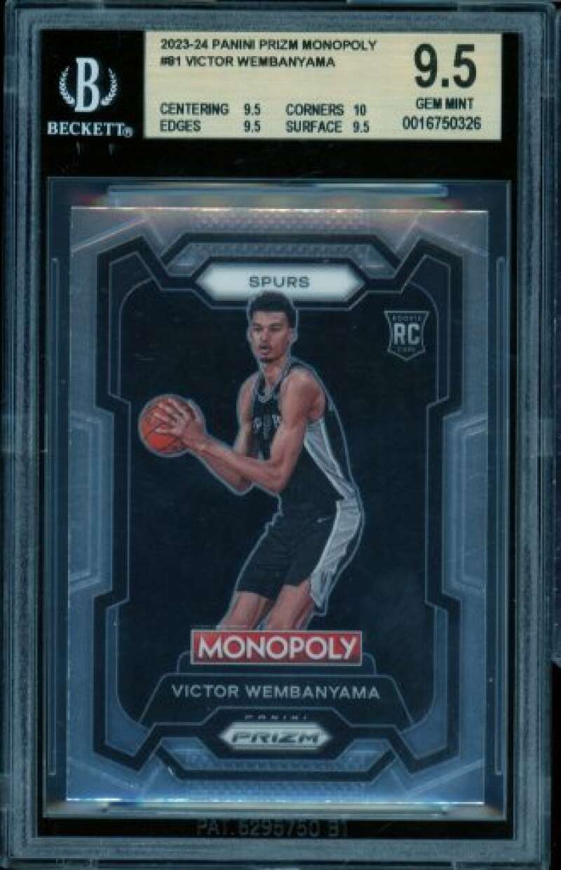 Victor Wembanyama Rookie Card 2023-24 Panini Prizm Monopoly #81 BGS 9.5 Image 1