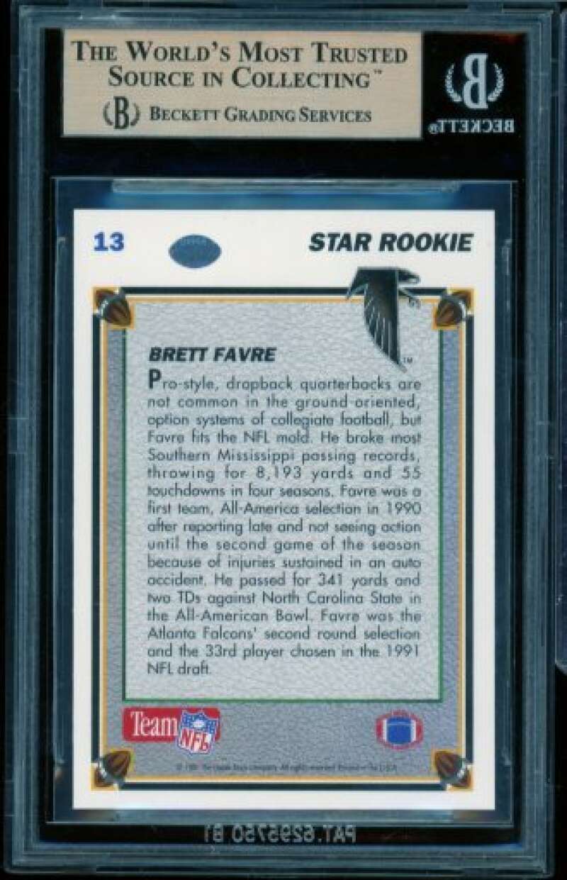 Brett Favre Rookie Card 1991 Upper Deck #13 BGS 9.5 Image 2