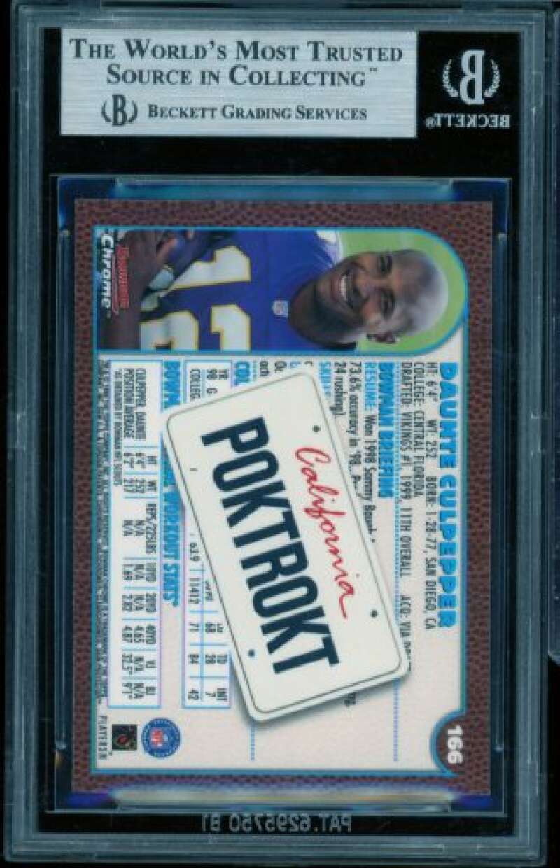 Daunte Culpepper Rookie Card 1999 Bowman Chrome Interstate #166 BGS 9 Image 2