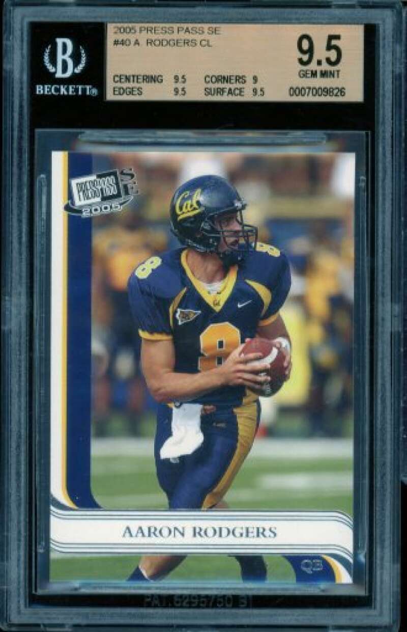 Aaron Rodgers Rookie Card 2005 Press Pass SE #40 BGS 9.5 Image 1