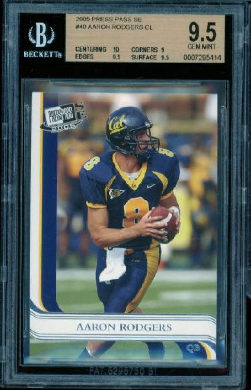 Aaron Rodgers Rookie Card 2005 Press Pass SE #40 BGS 9.5 Image 1