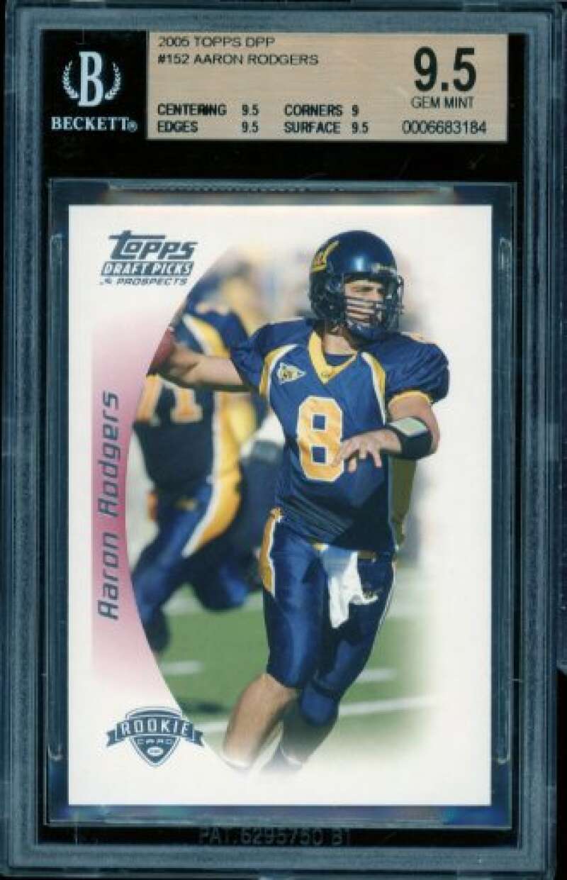 Aaron Rodgers Rookie Card 2005 Topps DPP #152 BGS 9.5 Image 1