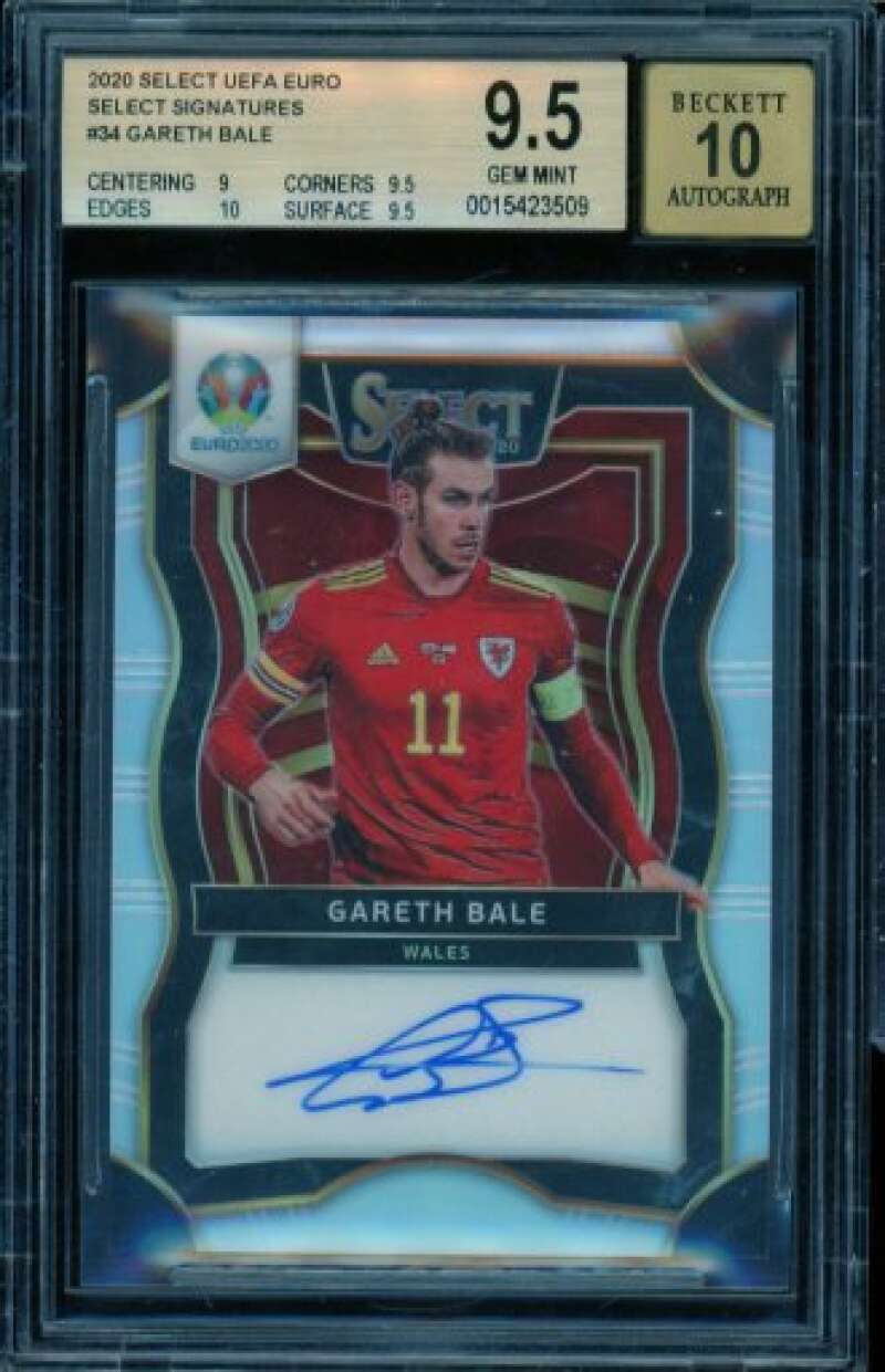 Gareth Bale Card 2020 Select UEFA Euro Signatures (pop 1) #34 BGS 9.5 Image 1