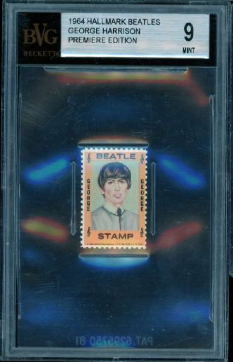 George Harrison Card 1964 Hallmark Beatles Premiere Edition #nno BGS BVG 9 Image 1