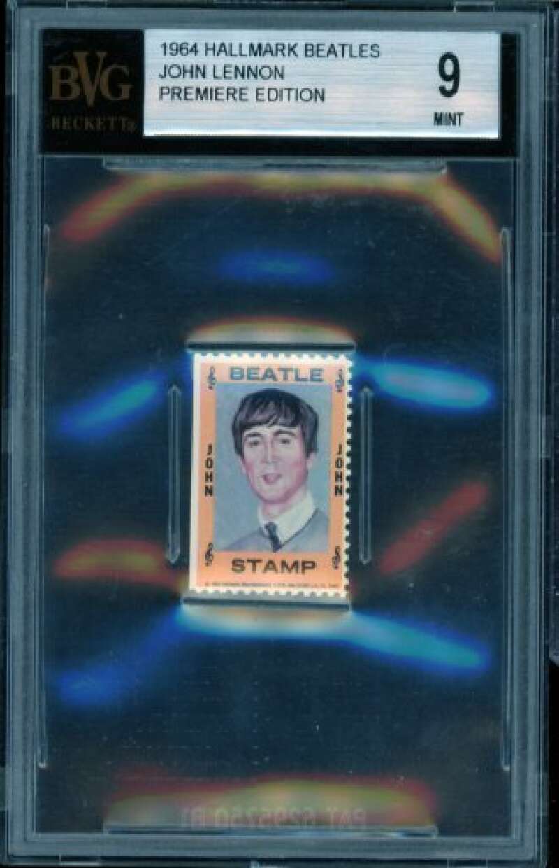 John Lennon Card 1964 Hallmark Beatles Premiere Edition #nno BGS BVG 9 Image 1