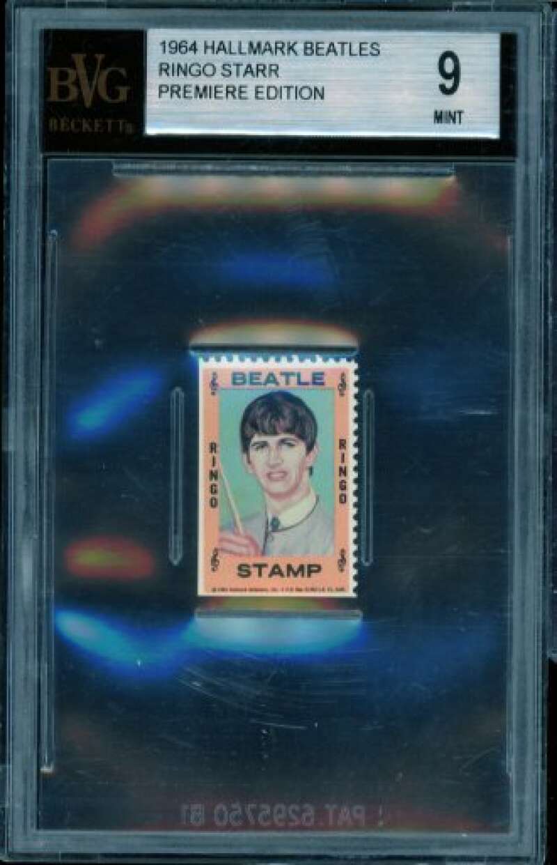 Ringo Starr Card 1964 Hallmark Beatles Premiere Edition #nno BGS BVG 9 Image 1