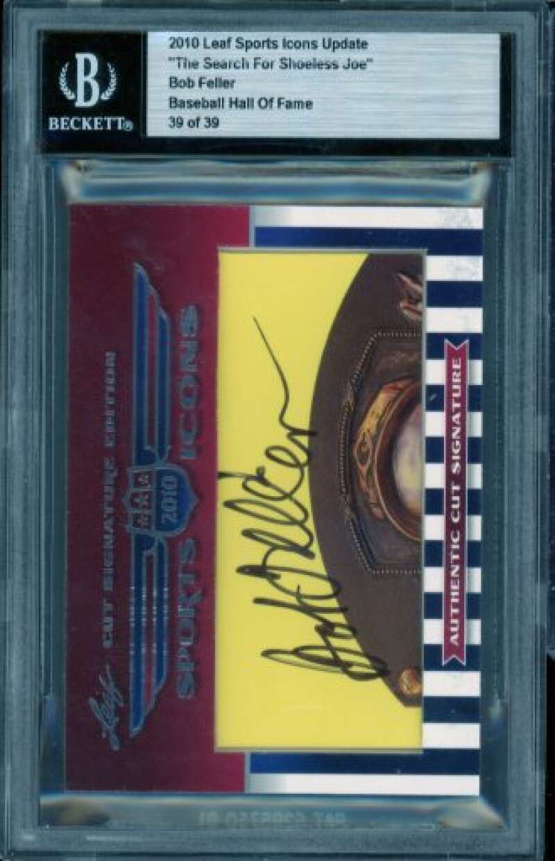 Bob Feller Card 2010 Leaf Sports Icons Update Signature #NNO BGS Authentic Image 1