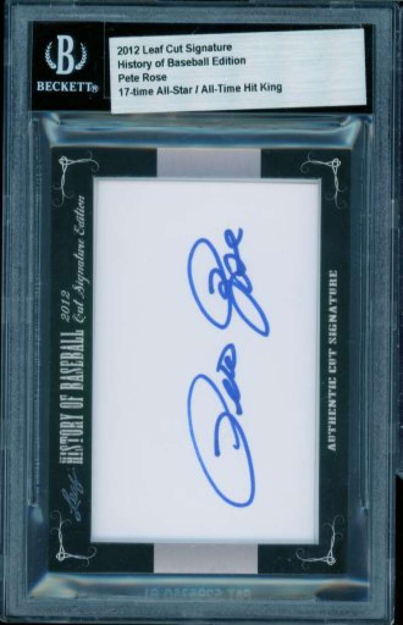 Pete Rose 2012 Leaf Cut Signature History Of Baseball Edition #NNO BGS Authentic Image 1