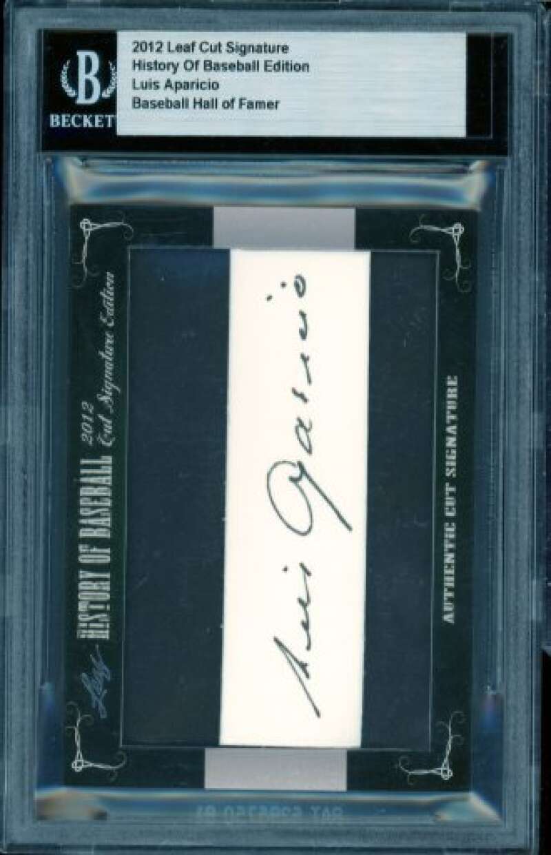Luis Aparicio Card 2012 Leaf Cut Signature History Of Baseball Edition #NNO BGS Image 1