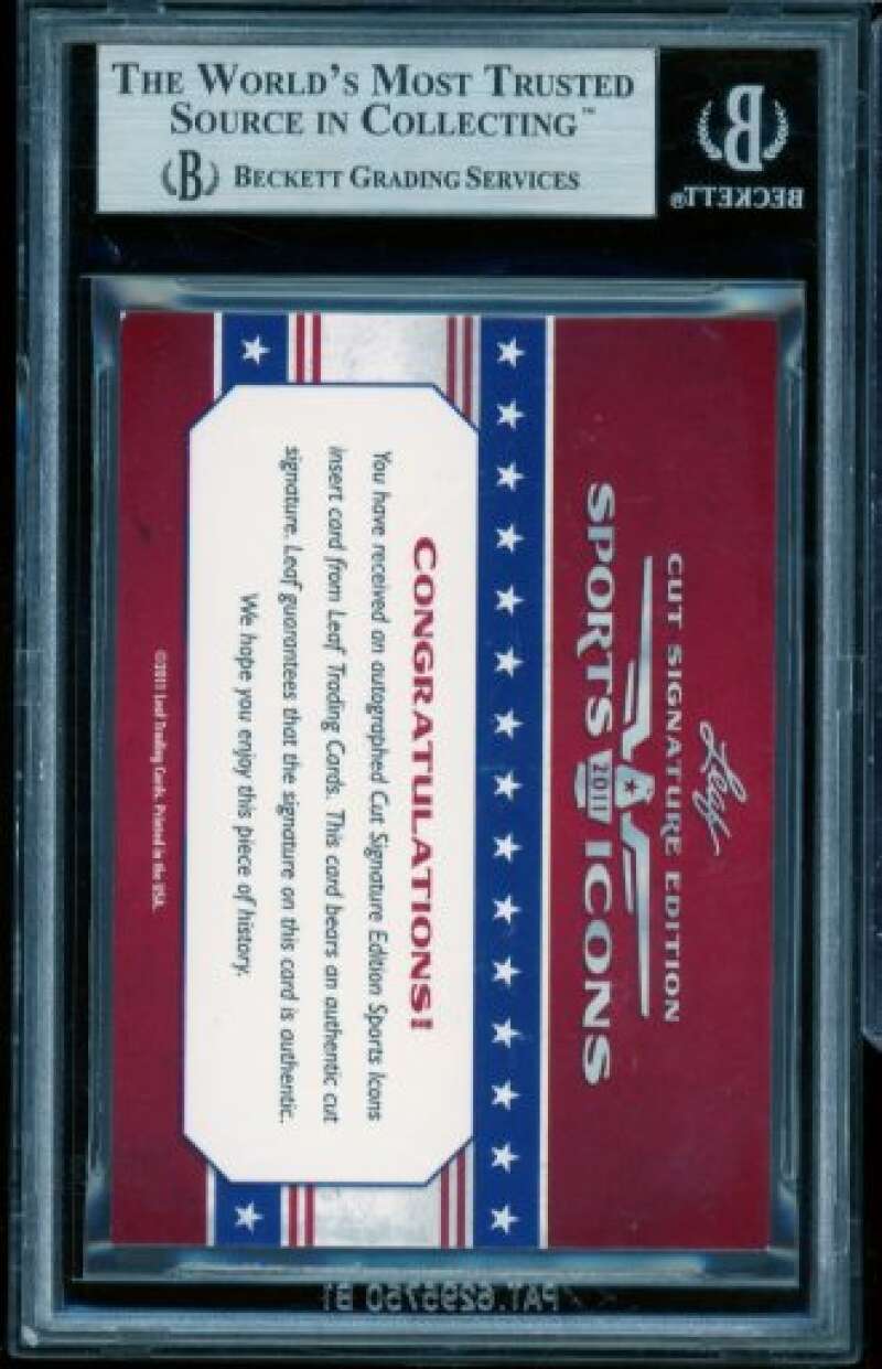 Bob Lilly Card 2011 Leaf Sports Icons Cut Signature #11 BGS Authentic Image 2