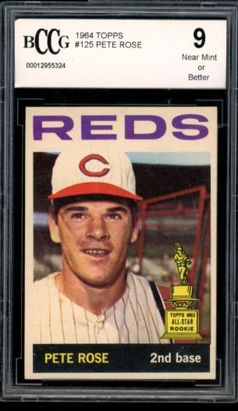 1964 Topps #125 Pete Rose All-Star Rookie Card BGS BCCG 9 Near Mint+ Image 1