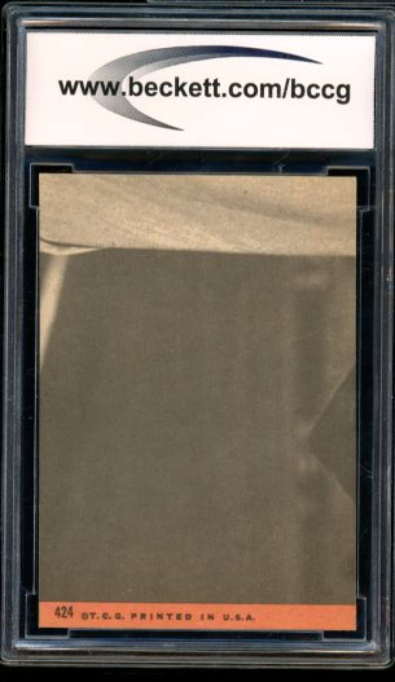1969 Topps #424 Pete Rose Card BGS BCCG 9 Near Mint+ Image 2