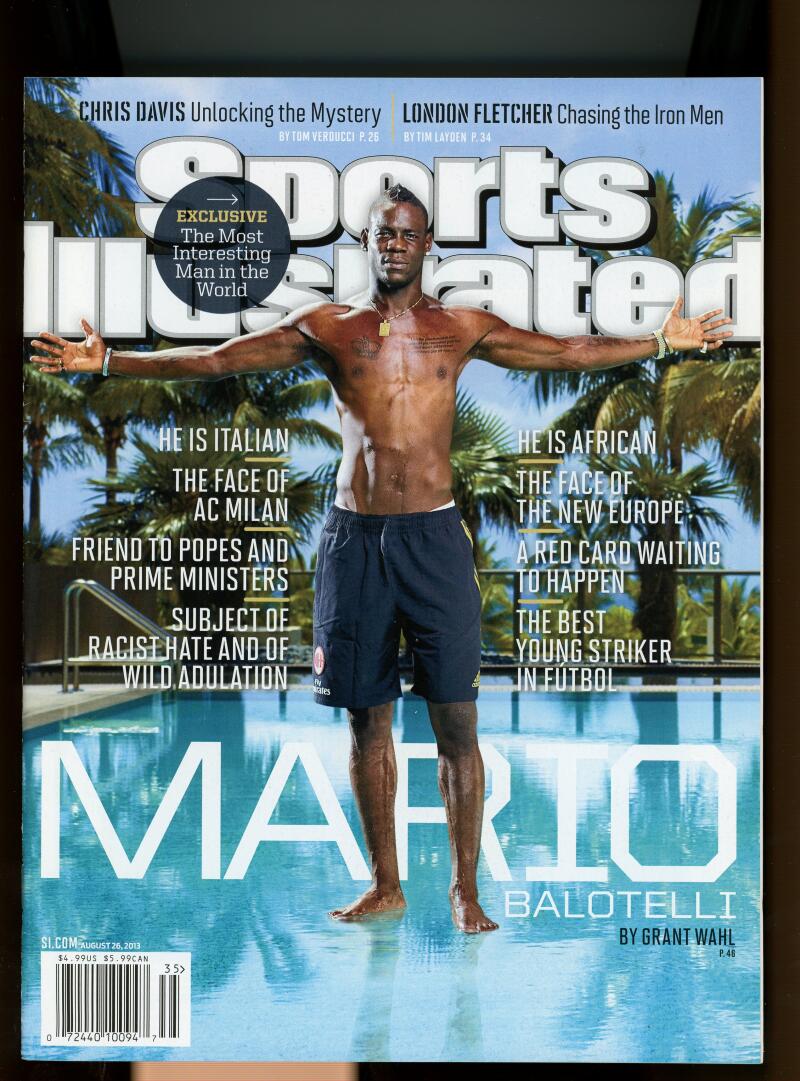 Sports Illustrated Magazine Aug 26 2013 London Fletcher Mario Balotelli No Label Image 1