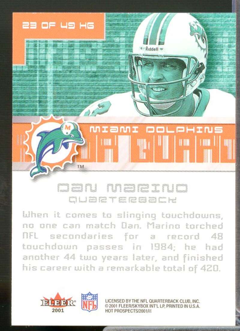 Dan Marino Card 2001 Hot Prospects Honor Guard #23  Image 2