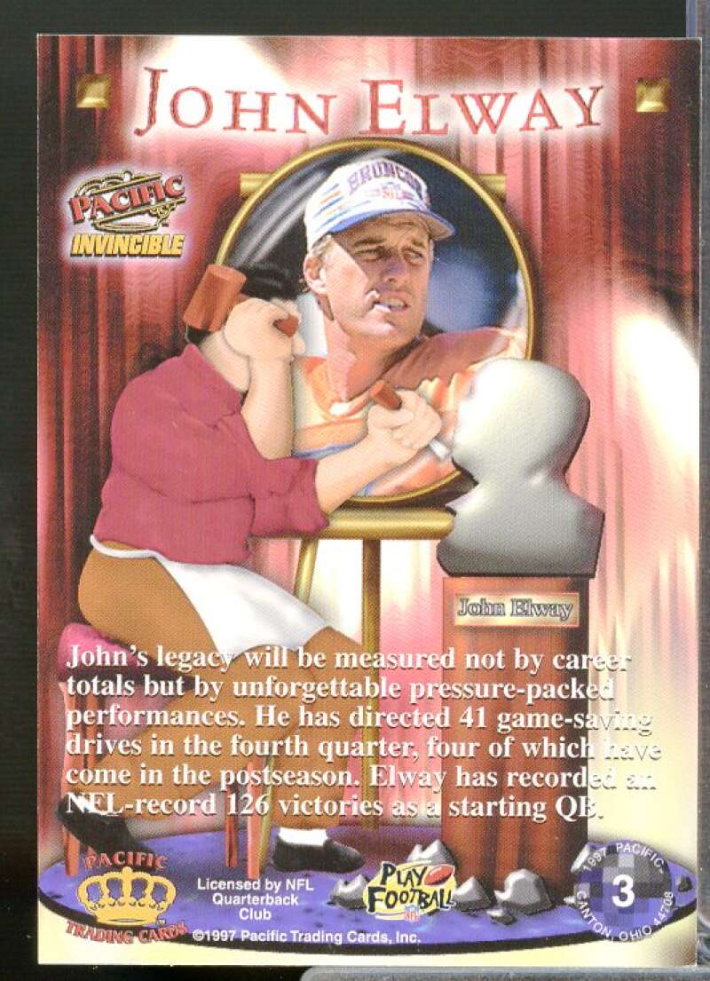John Elway Card 1997 Pacific Invincible Canton, OH #3  Image 2