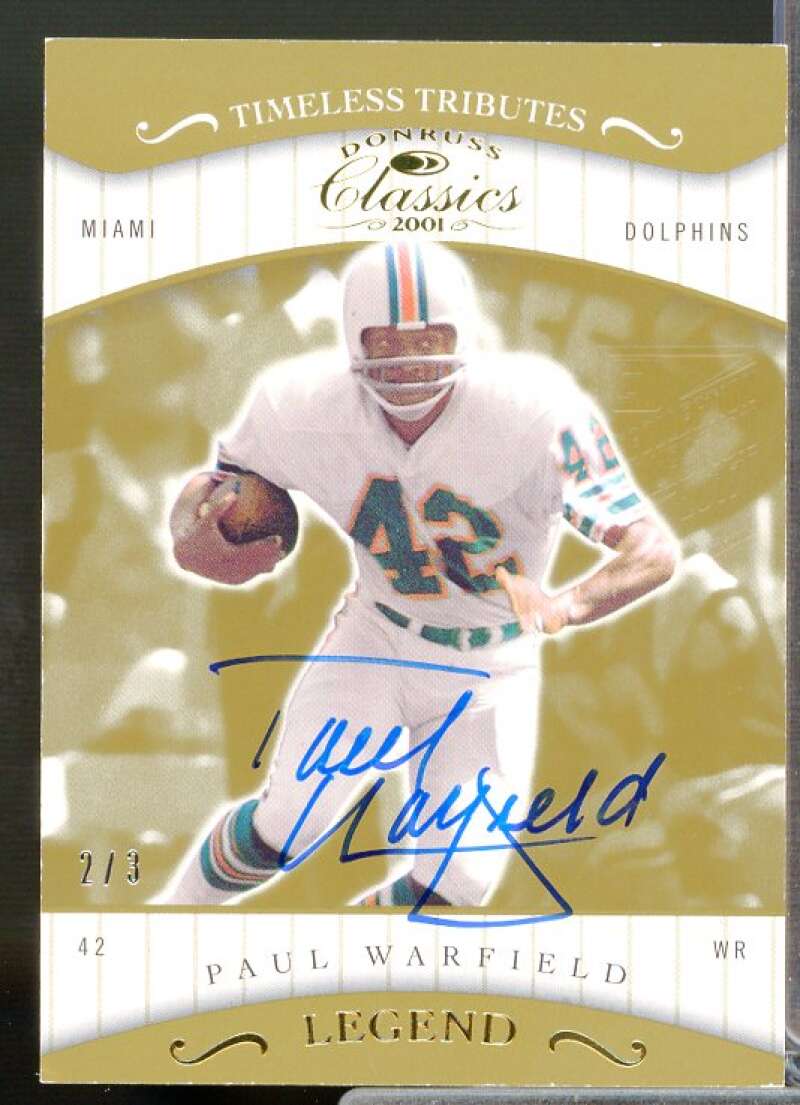 Paul Warfield 2001 Donruss Classics 2017 Honors Recollection Collection #2191  Image 1