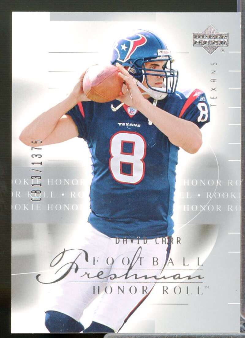 David Carr Rookie Card 2002 Upper Deck Honor Roll #113  Image 1