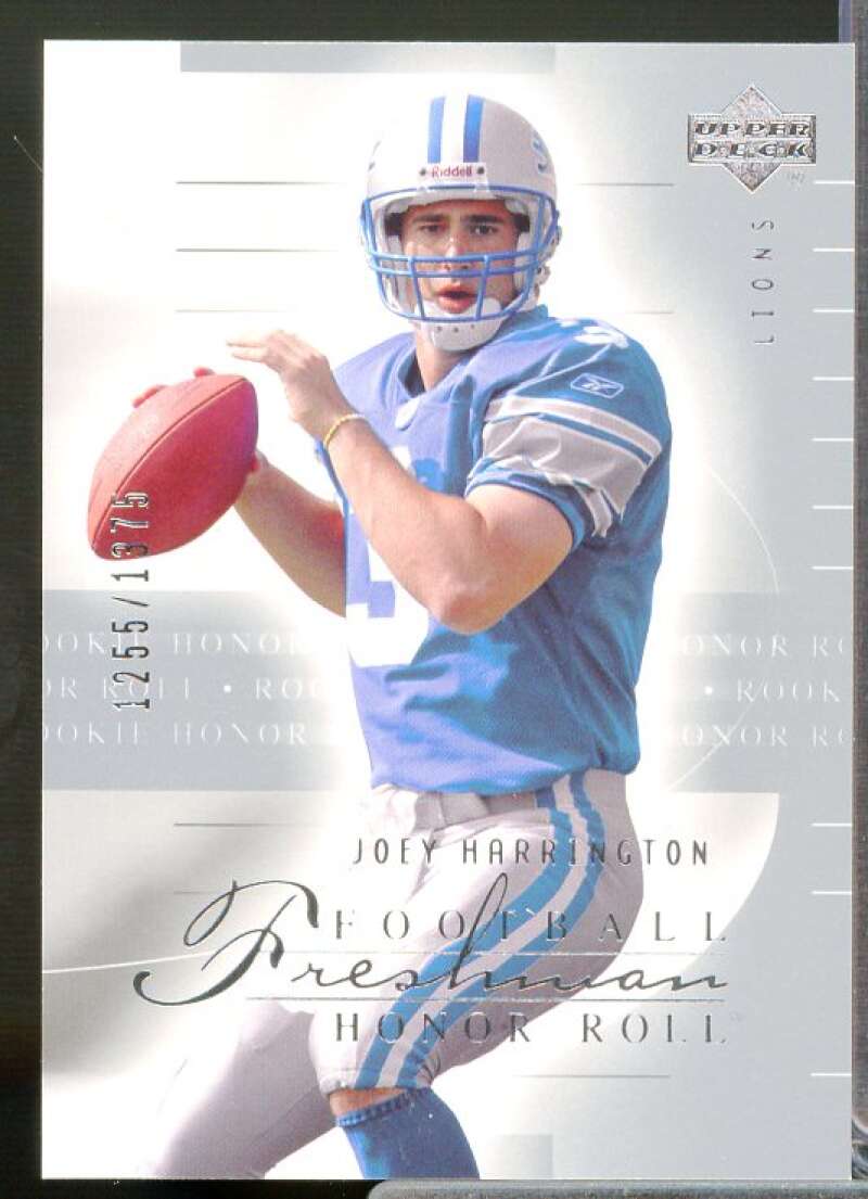 Joey Harrington Rookie Card 2002 Upper Deck Honor Roll #134  Image 1