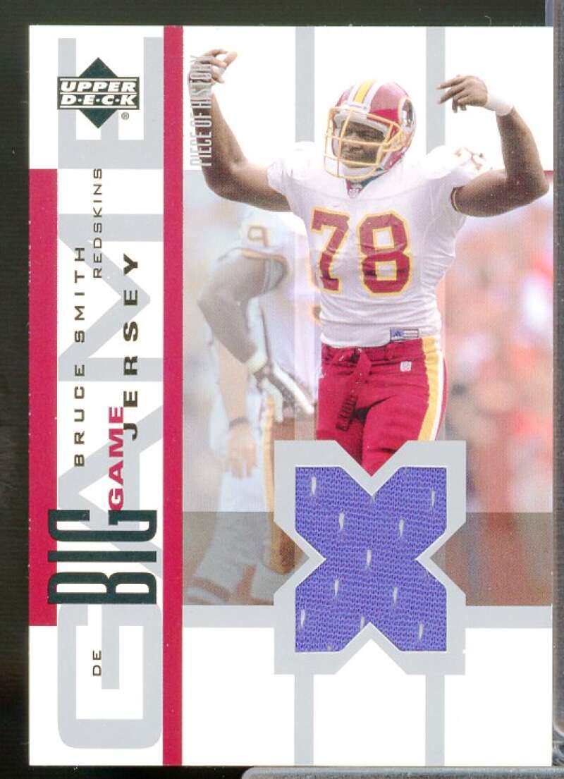 Bruce Smith Card 2002 UD Piece of History The Big Game Jerseys #BGJBS  Image 1