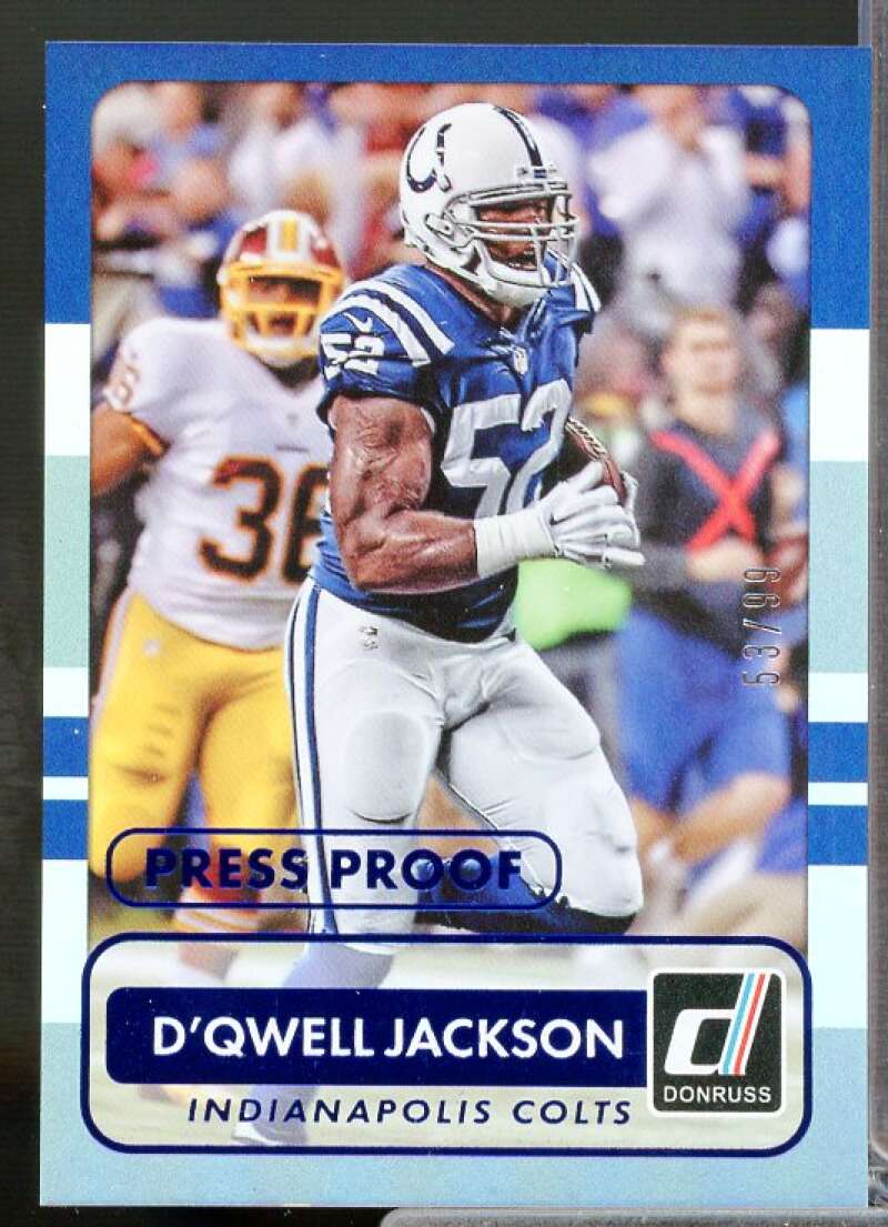 D'Qwell Jackson Card 2015 Donruss Press Proofs Blue #139  Image 1
