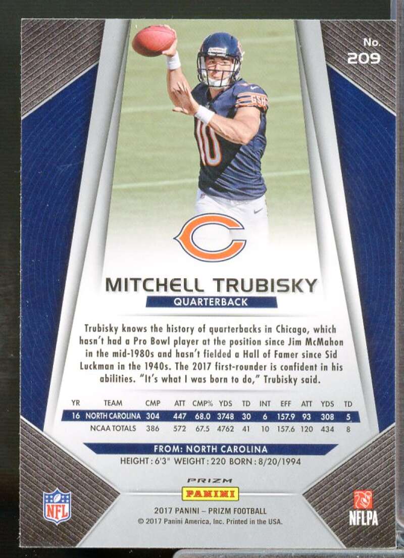 Mitchell Trubisky Card 2017 Panini Prizm Prizms Prizms #209  Image 2