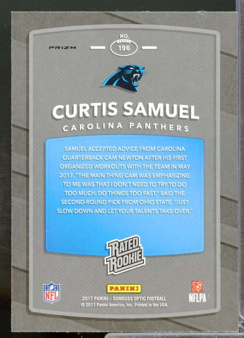 Curtis Samuel RR Card 2017 Donruss Optic Red and Yellow #196  Image 2