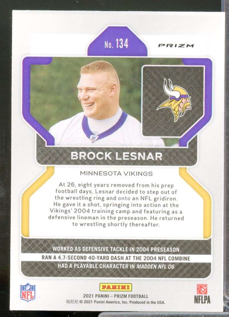 Brock Lesnar Card 2021 Panini Prizm Prizms Silver #134  Image 2