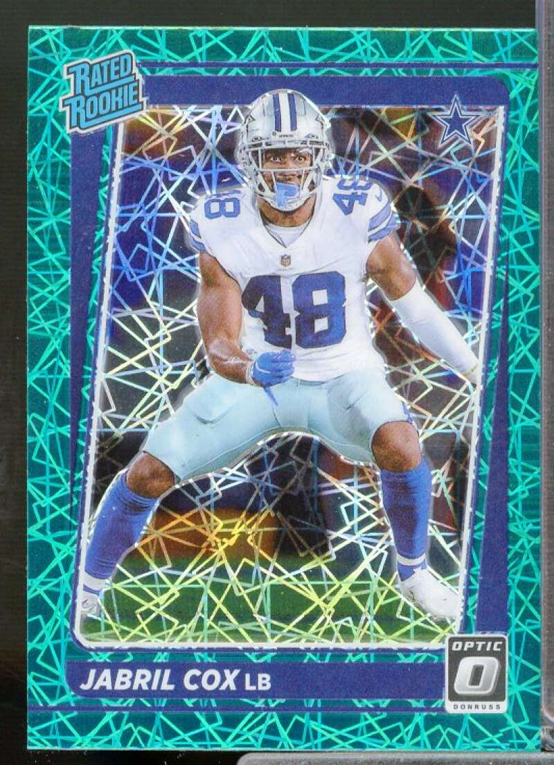 Jabril Cox Rookie Card 2021 Donruss Optic Teal Velocity #286  Image 1