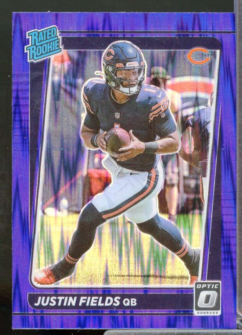 Justin Fields Rookie Card 2021 Donruss Optic Purple Shock #204  Image 1